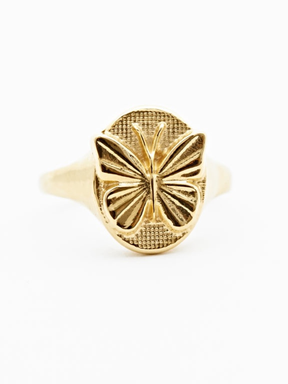 Rellery Gold Butterfly Signet Ring Size 8